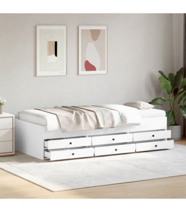 vidaXL Daybed with Drawers without Mattress White 90x190 cm