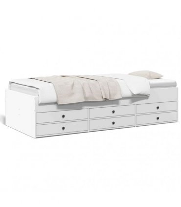vidaXL Daybed with Drawers without Mattress White 90x190 cm