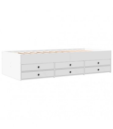 vidaXL Daybed with Drawers without Mattress White 90x190 cm