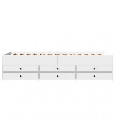 vidaXL Daybed with Drawers without Mattress White 90x190 cm