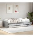 vidaXL Daybed with Drawers without Mattress Concrete Grey 75x190 cm