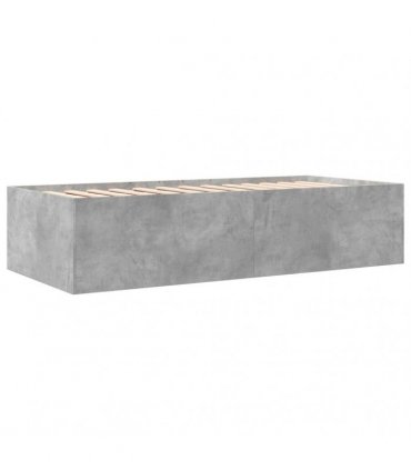 vidaXL Daybed with Drawers without Mattress Concrete Grey 75x190 cm