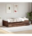 vidaXL Daybed with Drawers without Mattress Brown Oak 75x190 cm