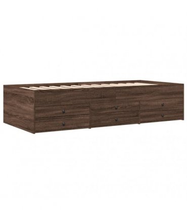 vidaXL Daybed with Drawers without Mattress Brown Oak 75x190 cm