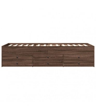 vidaXL Daybed with Drawers without Mattress Brown Oak 75x190 cm