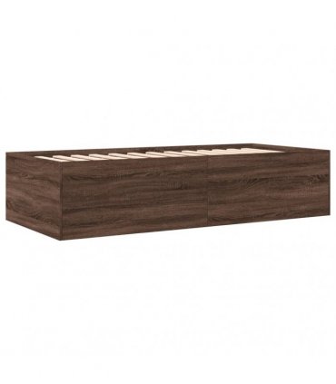 vidaXL Daybed with Drawers without Mattress Brown Oak 75x190 cm
