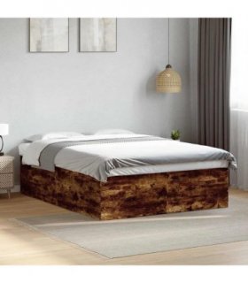 vidaXL Bed Frame without Mattress Smoked Oak 150x200 cm