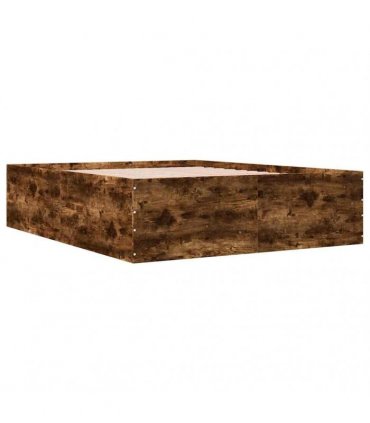vidaXL Bed Frame without Mattress Smoked Oak 150x200 cm
