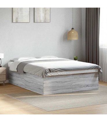 vidaXL Bed Frame without Mattress Grey Sonoma 150x200 cm