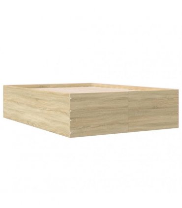 vidaXL Bed Frame without Mattress Sonoma Oak 140x200 cm