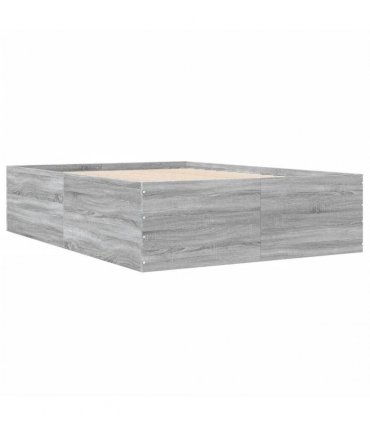 vidaXL Bed Frame without Mattress Grey Sonoma 140x200 cm