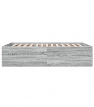 vidaXL Bed Frame without Mattress Grey Sonoma 140x200 cm