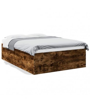 vidaXL Bed Frame without Mattress Smoked Oak 120x200 cm