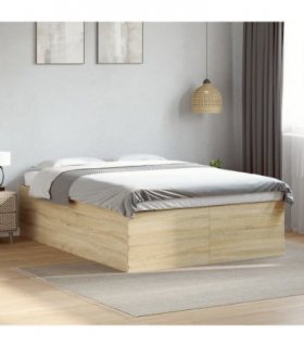 vidaXL Bed Frame without Mattress Sonoma Oak 135x190 cm