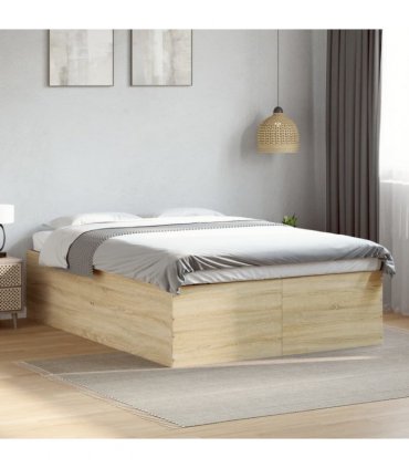 vidaXL Bed Frame without Mattress Sonoma Oak 135x190 cm