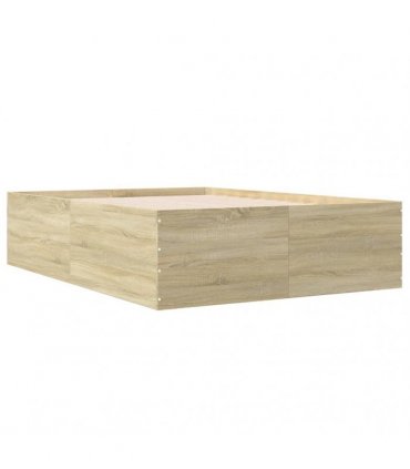 vidaXL Bed Frame without Mattress Sonoma Oak 135x190 cm