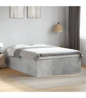 vidaXL Bed Frame without Mattress Concrete Grey 135x190 cm