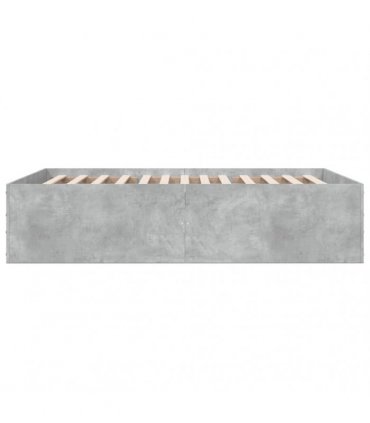 vidaXL Bed Frame without Mattress Concrete Grey 135x190 cm