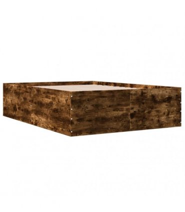 vidaXL Bed Frame without Mattress Smoked Oak 120x190 cm