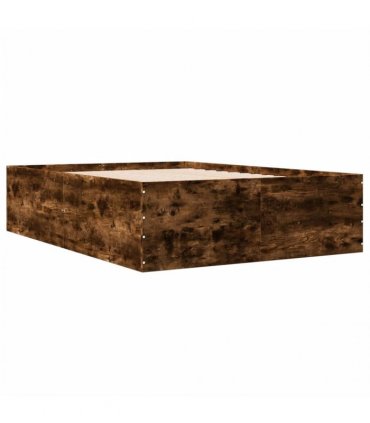 vidaXL Bed Frame without Mattress Smoked Oak 120x190 cm