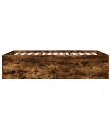 vidaXL Bed Frame without Mattress Smoked Oak 120x190 cm