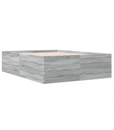 vidaXL Bed Frame without Mattress Grey Sonoma 120x190 cm