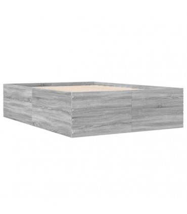 vidaXL Bed Frame without Mattress Grey Sonoma 120x190 cm
