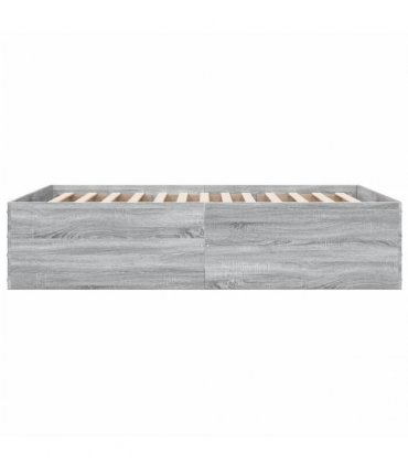 vidaXL Bed Frame without Mattress Grey Sonoma 120x190 cm