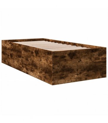 vidaXL Bed Frame without Mattress Smoked Oak 100x200 cm