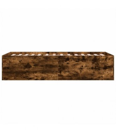vidaXL Bed Frame without Mattress Smoked Oak 100x200 cm