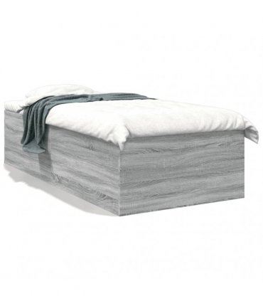 vidaXL Bed Frame without Mattress Grey Sonoma 100x200 cm