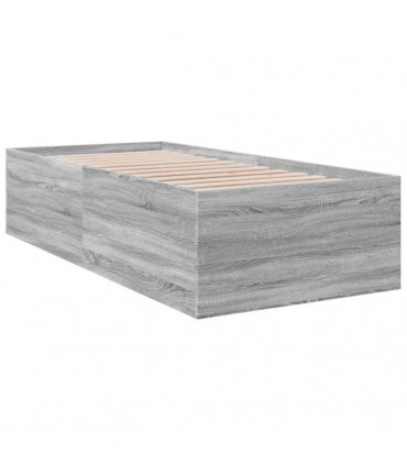 vidaXL Bed Frame without Mattress Grey Sonoma 100x200 cm