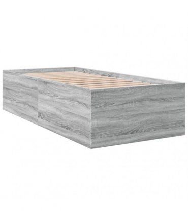 vidaXL Bed Frame without Mattress Grey Sonoma 100x200 cm