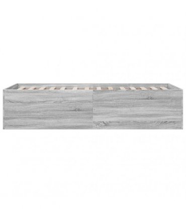 vidaXL Bed Frame without Mattress Grey Sonoma 100x200 cm