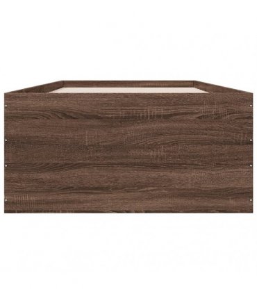 vidaXL Bed Frame without Mattress Brown Oak 100x200 cm