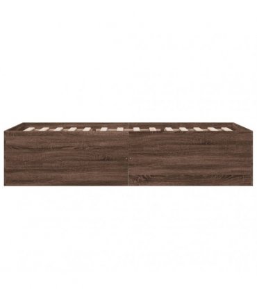 vidaXL Bed Frame without Mattress Brown Oak 100x200 cm