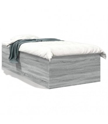 vidaXL Bed Frame without Mattress Grey Sonoma 90x190 cm Single
