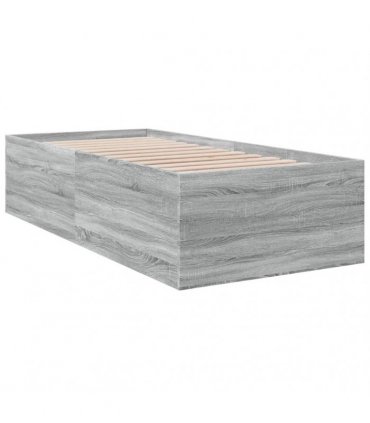vidaXL Bed Frame without Mattress Grey Sonoma 90x190 cm Single
