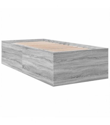 vidaXL Bed Frame without Mattress Grey Sonoma 90x190 cm Single