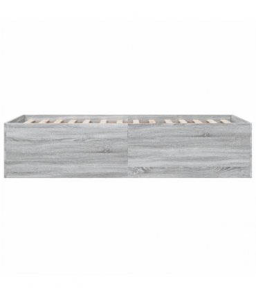 vidaXL Bed Frame without Mattress Grey Sonoma 90x190 cm Single