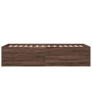 vidaXL Floor Bed Frame Brown Oak 90 x 190 cm Engineered Wood, Plywood