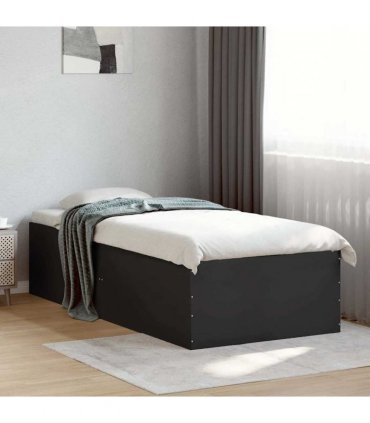 vidaXL Bed Frame without Mattress Black 75x190 cm Small Single