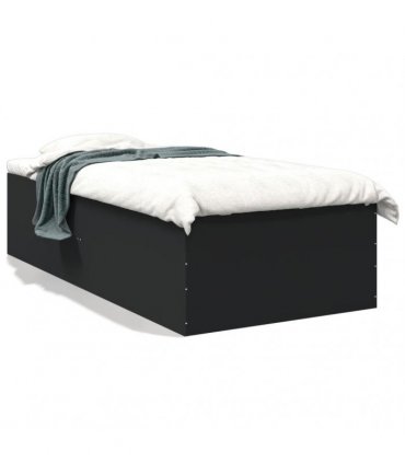 vidaXL Bed Frame without Mattress Black 75x190 cm Small Single