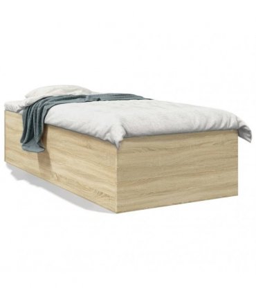 vidaXL Bed Frame without Mattress Sonoma Oak 75x190 cm Small Single