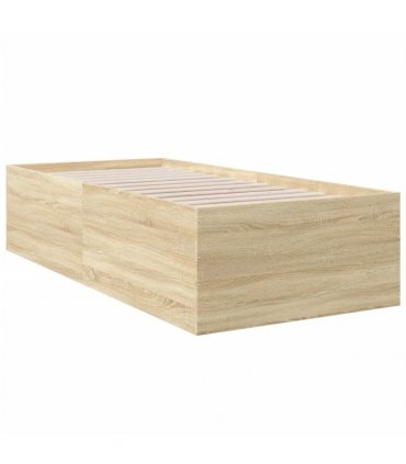 vidaXL Bed Frame without Mattress Sonoma Oak 75x190 cm Small Single