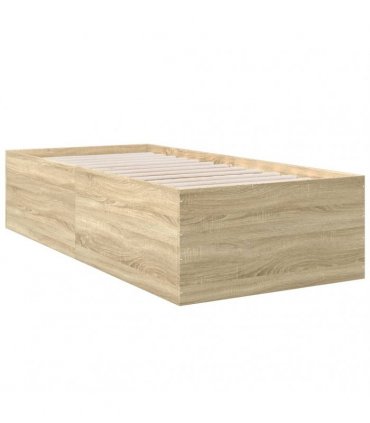 vidaXL Bed Frame without Mattress Sonoma Oak 75x190 cm Small Single