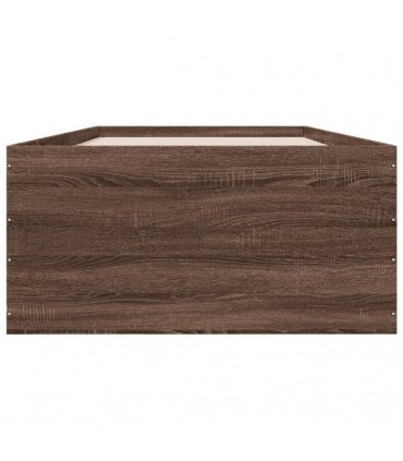 vidaXL Floor Bed Frame Brown Oak 75 x 190 cm Engineered wood, Plywood