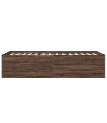 vidaXL Floor Bed Frame Brown Oak 75 x 190 cm Engineered wood, Plywood