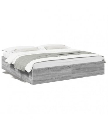 vidaXL Bed Frame without Mattress Grey Sonoma 200x200 cm