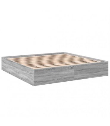 vidaXL Bed Frame without Mattress Grey Sonoma 200x200 cm